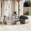 vidaXL Salon de jardin avec coussins 9pcs m&eacute;lange beige r&eacute;sine tress&eacute;e