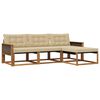vidaXL Ensemble de canap&eacute;s d'ext&eacute;rieur 4 pcs Naturel et Beige