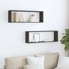 vidaXL &Eacute;tag&egrave;res cube murales 2 pcs Gris 80x15x26,5cm bois d'ing&eacute;nierie