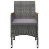 vidaXL Ensemble &agrave; manger de jardin 3 pcs Gris
