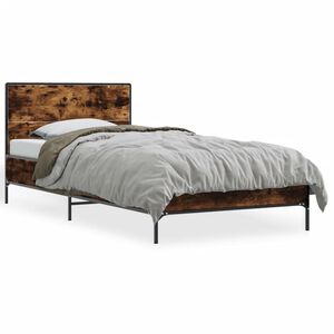 vidaXL Cadre de lit sans matelas ch&ecirc;ne fum&eacute; 75x190 cm