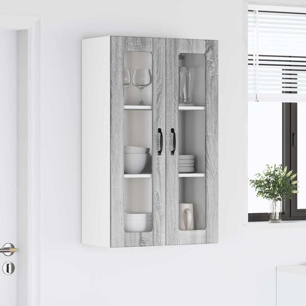 vidaXL Meuble mural de cuisine avec porte Gris Sonoma 60 x 31 x 100 cm
