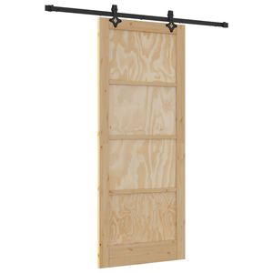 vidaXL Porte coulissante Naturel et noir 86 x 211 cm