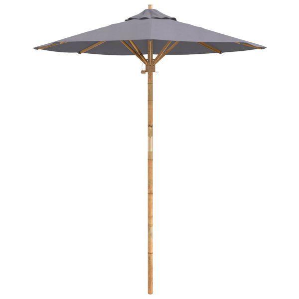vidaXL Parasol de jardin Gris fonc&eacute; &Oslash; 270 x 260 cm Bambou