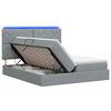 vidaXL Lit de rangement LED avec matelas Gris clair 180 x 200 cm Tissu
