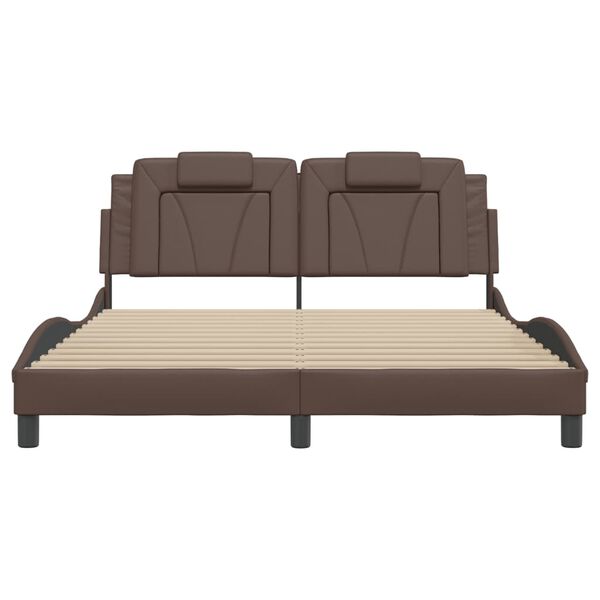 vidaXL Cadre de lit Viana sans matelas marron 160x200 cm similicuir