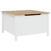 vidaXL Table basse Blanc et marron miel 79,5 x 79,5 x 49 cm