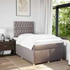 vidaXL Sommier &agrave; lattes de lit avec matelas Taupe 120x200 cm Tissu