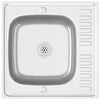 vidaXL Jeu d'évier de cuisine et égouttoir argenté 600x600x155 mm inox