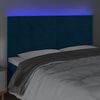 vidaXL T&ecirc;te de lit &agrave; LED Bleu fonc&eacute; 160x5x118/128 cm Velours