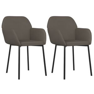 vidaXL Chaises &agrave; manger lot de 2 Gris fonc&eacute; Velours