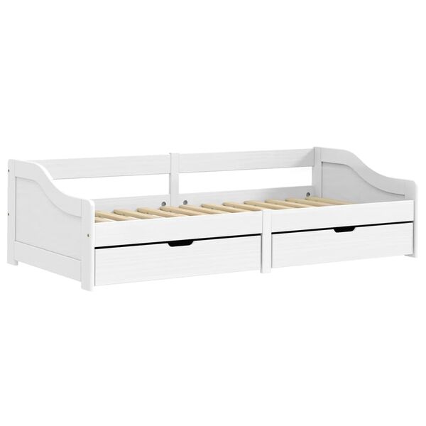 vidaXL Lit de jour avec 2 tiroirs sans matelas IRUN blanc 90x200 cm