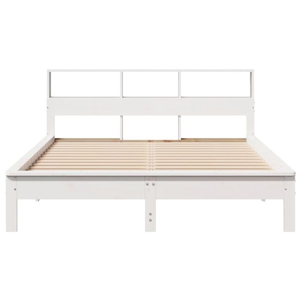 vidaXL Cadre de lit sans matelas blanc 140x200 cm bois de pin massif