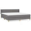 vidaXL Sommier &agrave; lattes de lit avec matelas Gris fonc&eacute; 160x200cm Tissu