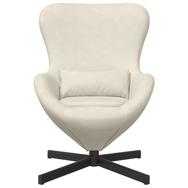 vidaXL Fauteuil œuf Crème 63 x 73 x 90 cm Velours