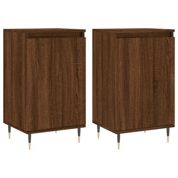 vidaXL Buffets 2 pcs ch&ecirc;ne marron 40x35x70 cm bois d'ing&eacute;nierie