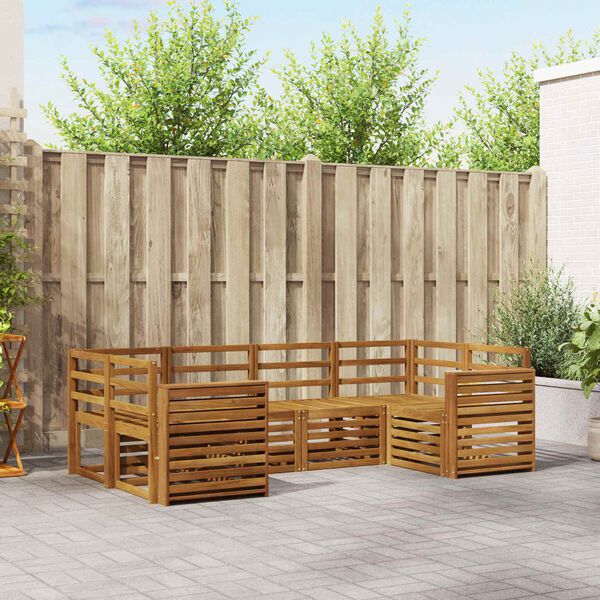 vidaXL Ensembles de canap&eacute;s 6 pcs Naturel Bois d'Acacia Massif