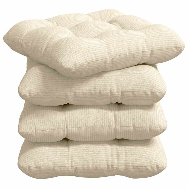 vidaXL Coussins de si&egrave;ge 4 pcs Cr&egrave;me 45 x 45 cm