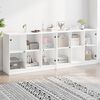 vidaXL Biblioth&egrave;que avec portes blanc 204x37x75 cm bois d'ing&eacute;nierie