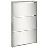 vidaXL Armoire à chaussures miroir 5 niveaux gris béton 63x17x169,5 cm