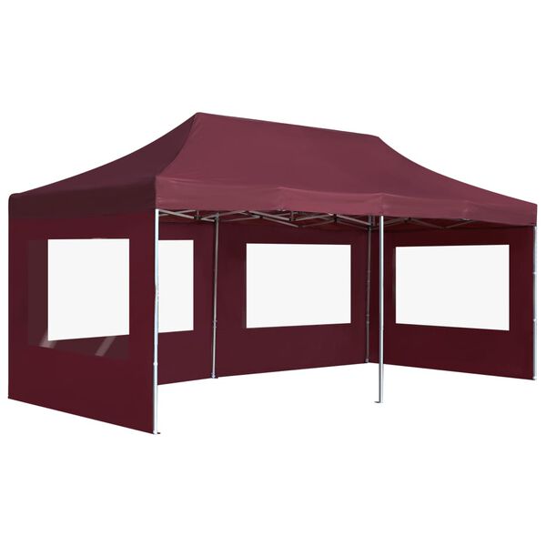 vidaXL Tente de r&eacute;ception pliable avec parois Aluminium 6x3 m Bordeaux
