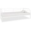 vidaXL Cadre de lit de jour sans matelas blanc m&eacute;tal 90x200 cm