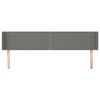 vidaXL T&ecirc;te de lit avec oreilles Gris fonc&eacute; 183x16x78/88 cm Tissu
