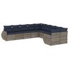 vidaXL Ensemble de canap&eacute; de jardin 10 pcs avec coussins gris r&eacute;sine tress&eacute;e