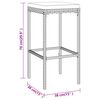 vidaXL Ensemble de bar de jardin 3 pcs avec coussins noir poly rotin