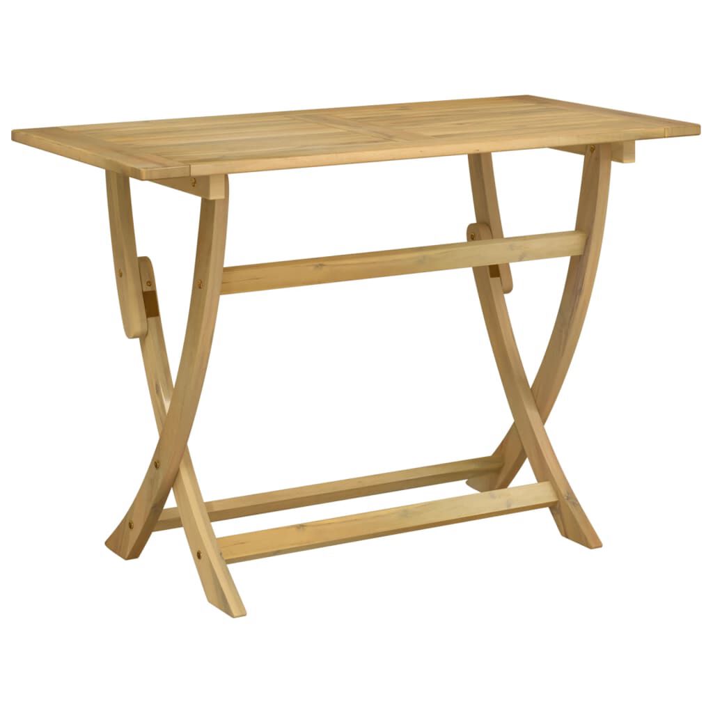 Table De Jardin Pliante VidaXL 100x55x75 Cm - Bois Acacia Massif, Marron - 6
