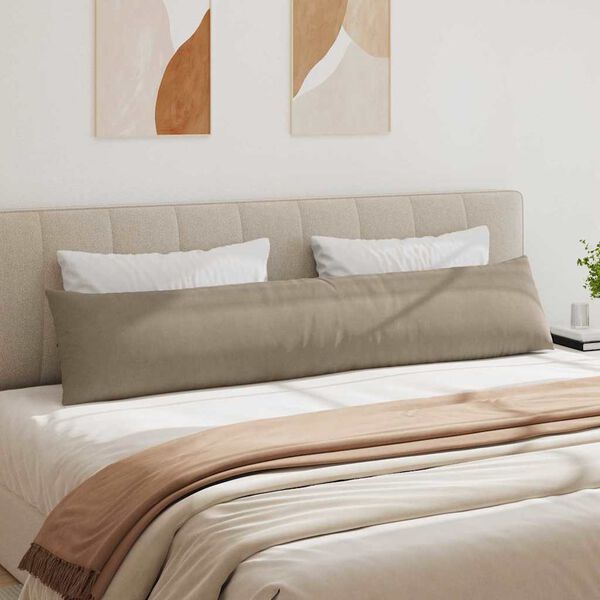 vidaXL Coussins de canapé 2 pcs Taupe 200 x 40 cm tissu