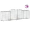 vidaXL Paniers &agrave; gabions arqu&eacute;s 9 pcs 300x50x80/100 cm fer galvanis&eacute;