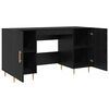 vidaXL Bureau avec porte Ch&ecirc;ne noir 140 x 50 x 75 cm Bois d'ing&eacute;nierie