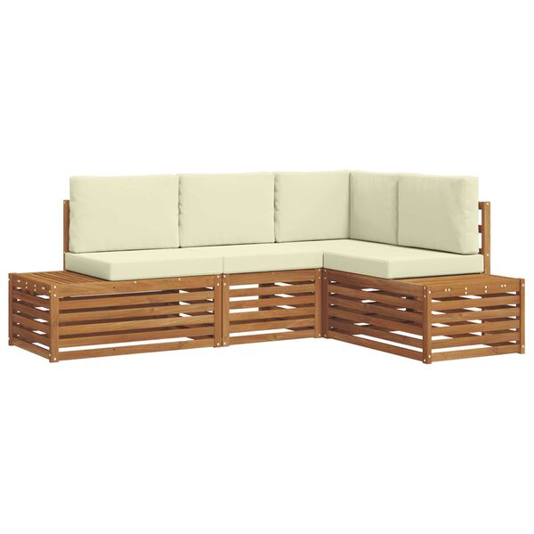 vidaXL Ensemble de canap&eacute;s d'ext&eacute;rieur 4 Pi&egrave;ce Naturel et Cr&egrave;me