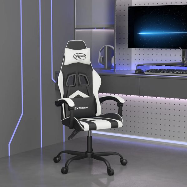 vidaXL Chaise de jeu Noir et blanc Similicuir