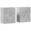 vidaXL Buffets 2 pcs gris b&eacute;ton 60x31x70 cm bois d'ing&eacute;nierie