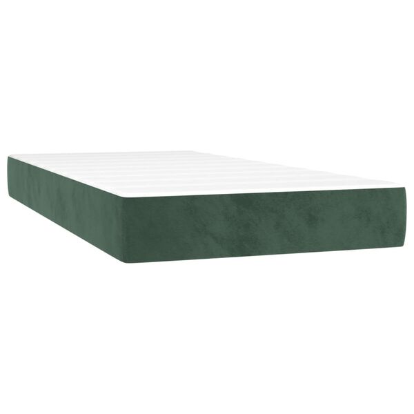 vidaXL Matelas de lit à ressorts ensachés Vert foncé 90x200x20 cm