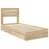 vidaXL Lit de Rangement Ch&ecirc;ne Sonoma 90 x 190 cm Bois d'ing&eacute;nierie
