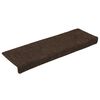 vidaXL Tapis d'escalier autocollants 30 pièces 65 x 21 x 4 cm Marron Bord rectangulaire