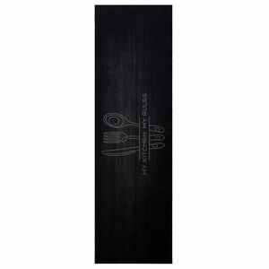 vidaXL Tapis de Cuisine Noir 150 x 45 cm Velours
