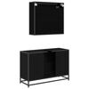 vidaXL Ensemble de mobilier de salle de bain 2 pcs Ch&ecirc;ne noir