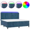 vidaXL Sommier &agrave; lattes de lit matelas et LED Bleu fonc&eacute; 200x200 cm