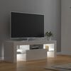 vidaXL Meuble TV avec lumières LED blanc brillant 120x35x40 cm