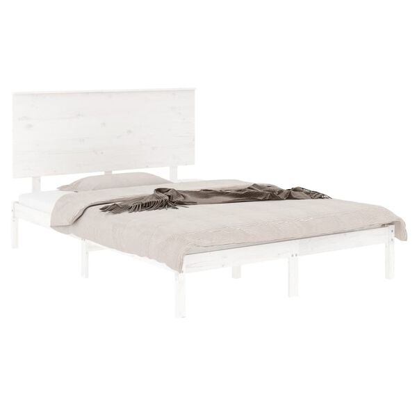 vidaXL Cadre de lit sans matelas blanc 140x190 cm bois de pin massif