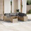 vidaXL Salon de jardin avec coussins 7 pcs beige r&eacute;sine tress&eacute;e