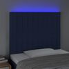 vidaXL T&ecirc;te de lit &agrave; LED Bleu 90x5x118/128 cm Tissu