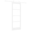 vidaXL Porte coulissante Blanc 78 x 202 cm Bois de pin massif et verre