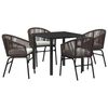 vidaXL Ensemble de salle &agrave; manger pour jardin 5 pc Marron