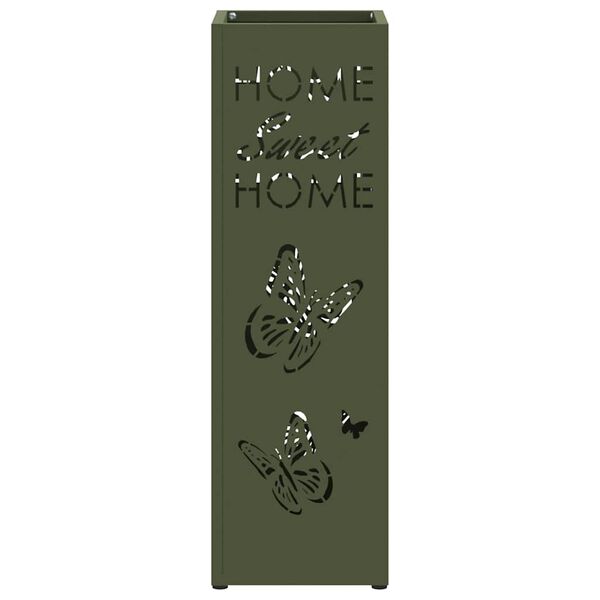 vidaXL Porte-parapluie Olive 15,5 x 15,5 x 49 cm Acier