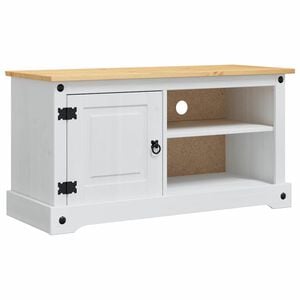 vidaXL Meuble TV CORONA 100 x 40 x 52 cm Blanc Pin massif